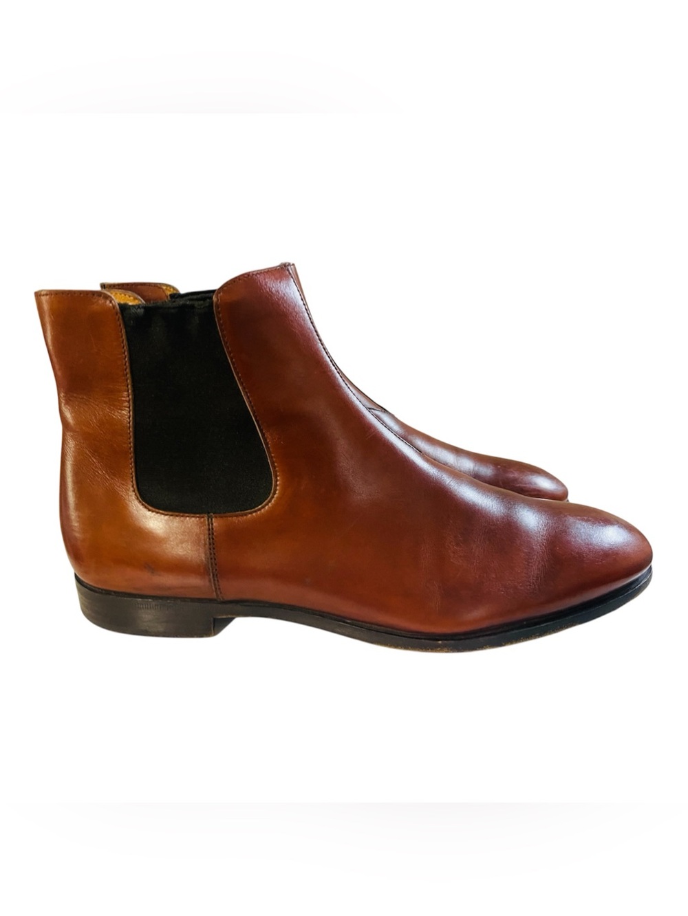 Prada Mens Leather Chelsea Boots Sz 9.5 Brown Made in Italy Slip On Half Booties